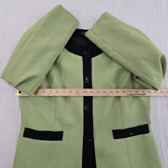 Kasper Separates Blazer Women's 14P Chartreuse Performance 4 Button EUC Workwear - Picture 8 of 15